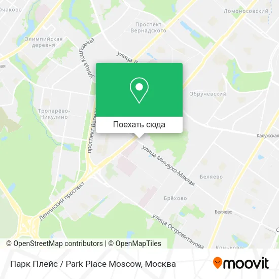 Карта Парк Плейс / Park Place Moscow