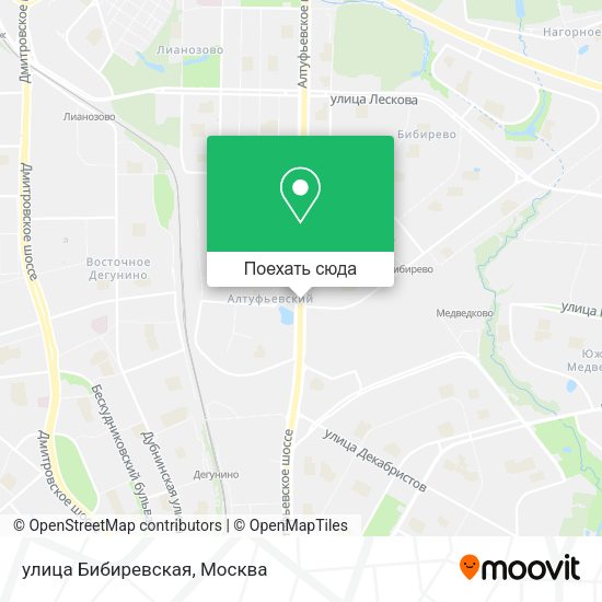 Карта улица Бибиревская