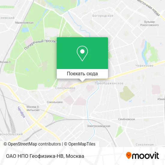 Карта ОАО НПО Геофизика-НВ