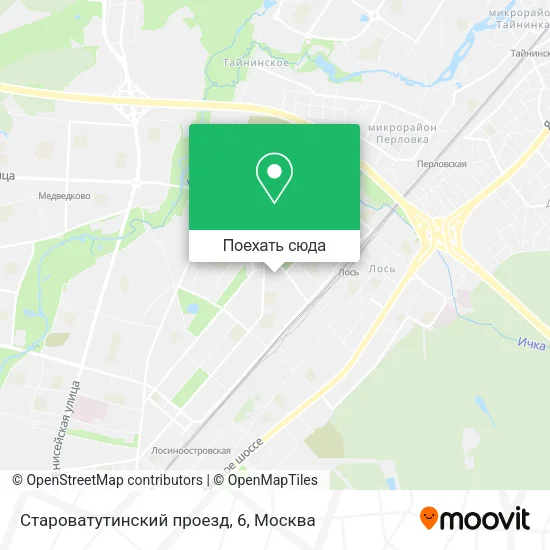 Карта Староватутинский проезд, 6