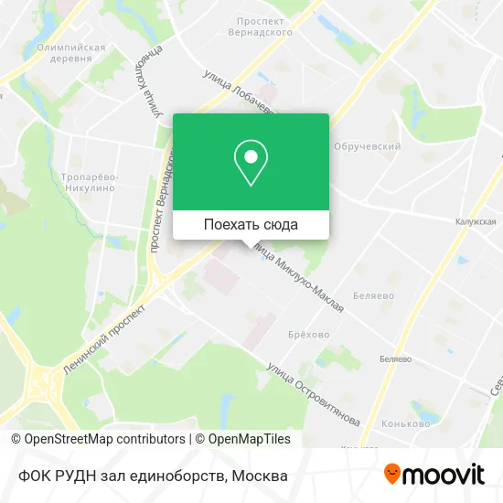 Карта ФОК РУДН зал единоборств