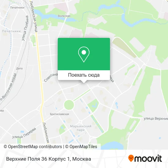 Карта Верхние Поля 36 Корпус 1