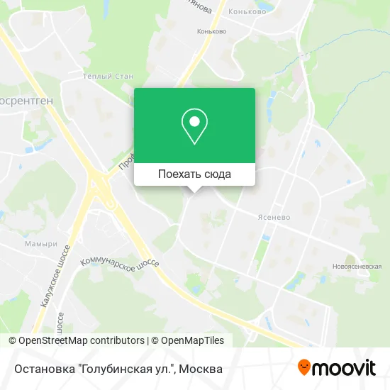 Карта Остановка "Голубинская ул."