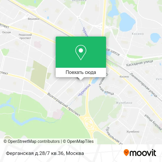 Карта Ферганская д.28/7 кв.36