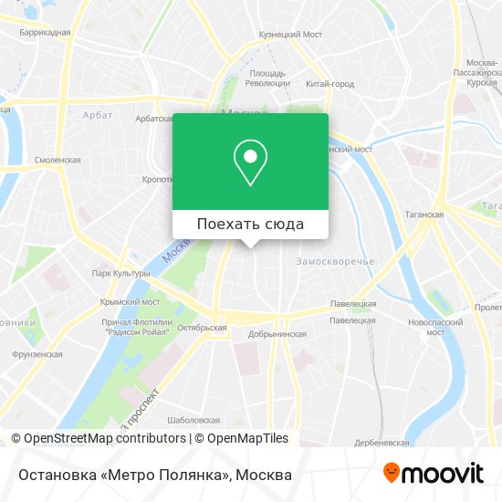 Карта Остановка «Метро Полянка»