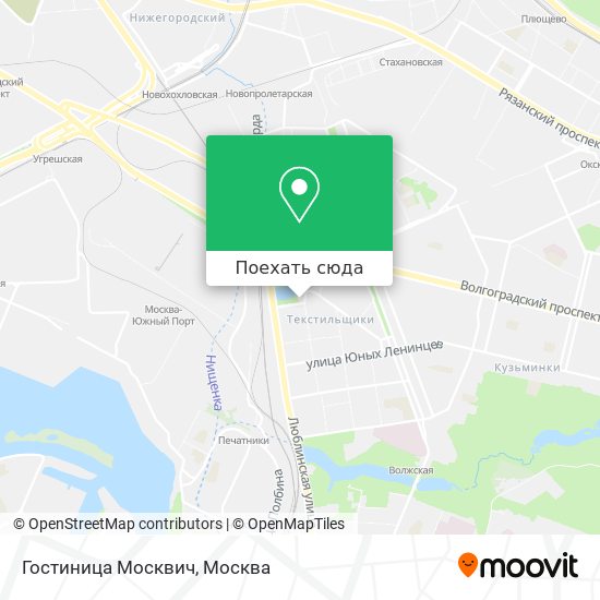 Карта Гостиница Москвич