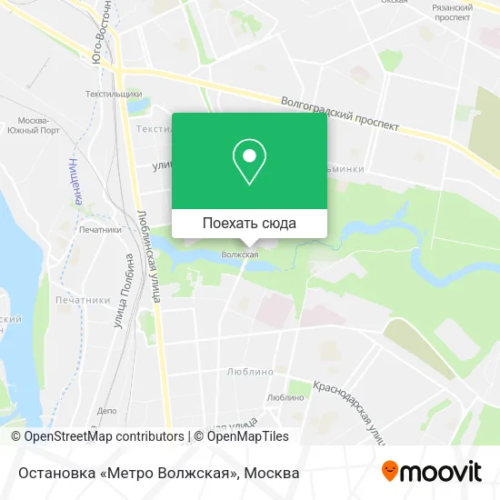 Карта Остановка «Метро Волжская»