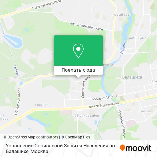 Карта Управление Социальной Защиты Населения по Балашихе