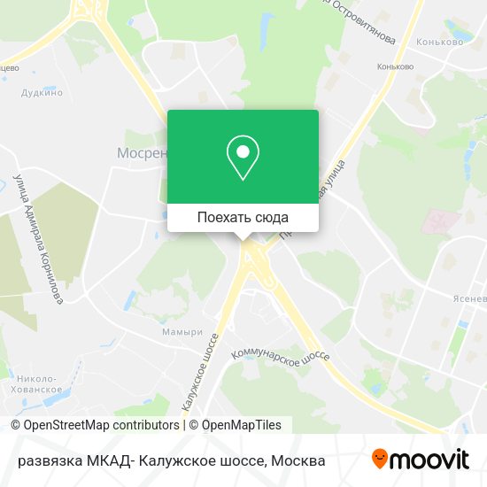 Карта развязка МКАД- Калужское шоссе