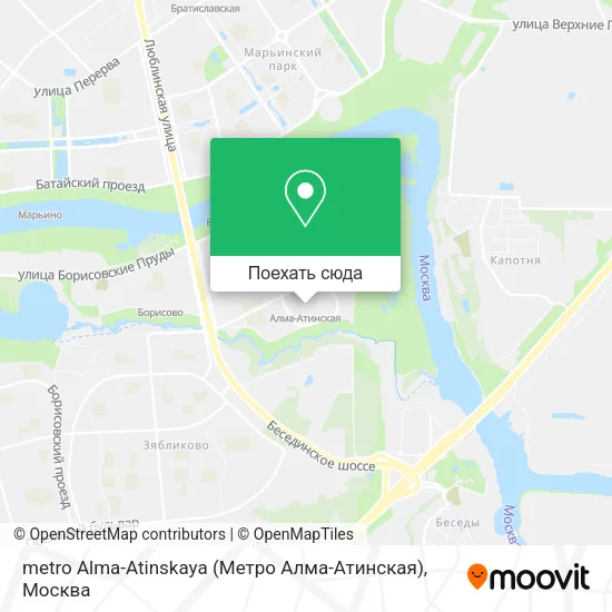 Карта metro Alma-Atinskaya (Метро Алма-Атинская)