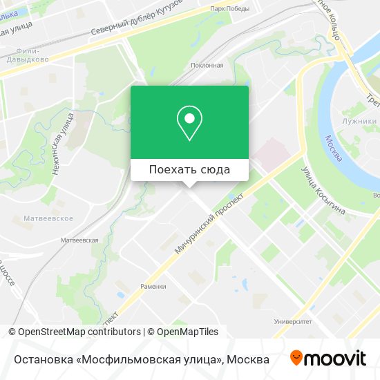 Карта Остановка «Мосфильмовская улица»