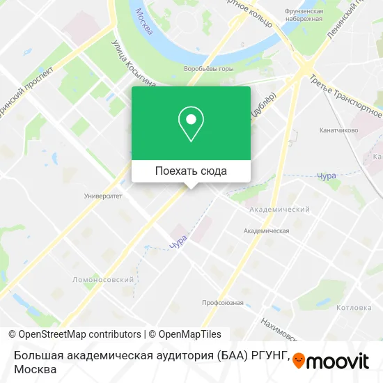 Карта Большая академическая аудитория (БАА) РГУНГ