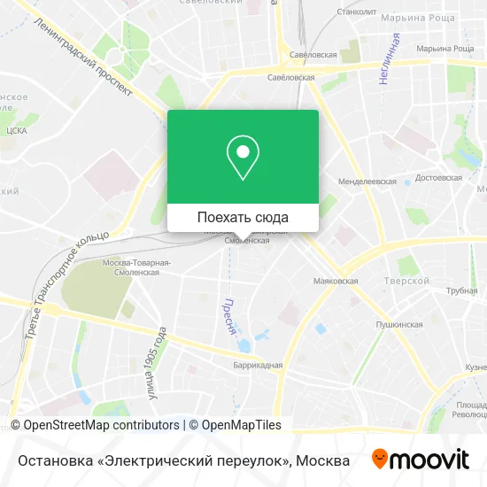 Карта Остановка «Электрический переулок»
