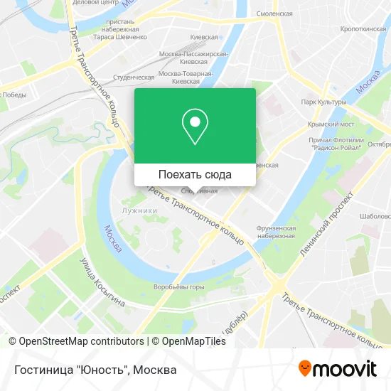 Карта Гостиница "Юность"