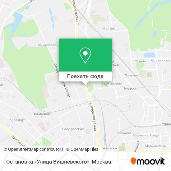 Карта Остановка «Улица Вишневского»
