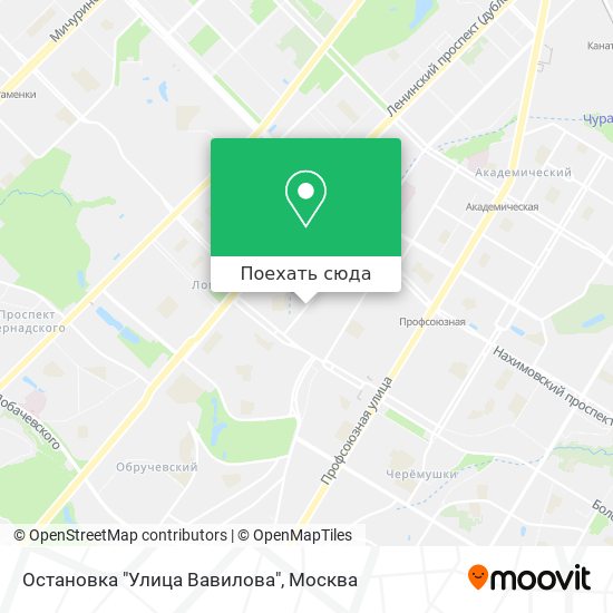Карта Остановка "Улица Вавилова"