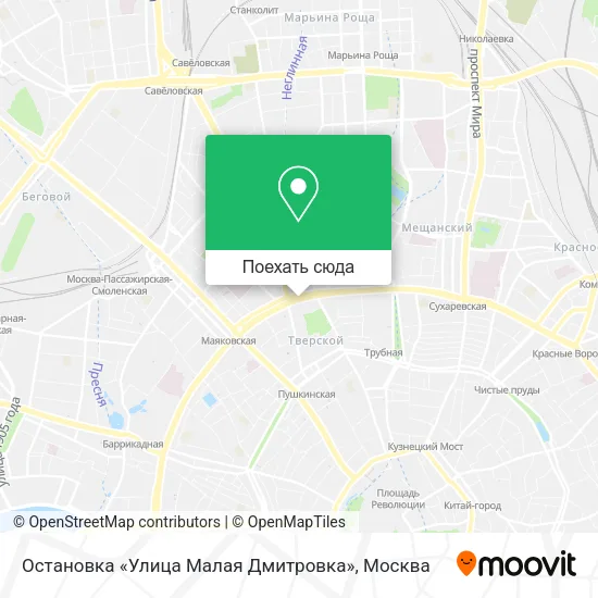 Карта Остановка «Улица Малая Дмитровка»