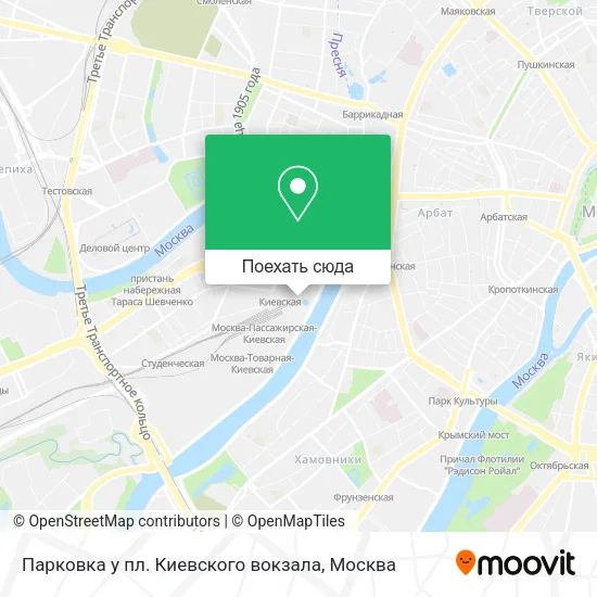 Карта Парковка у пл. Киевского вокзала