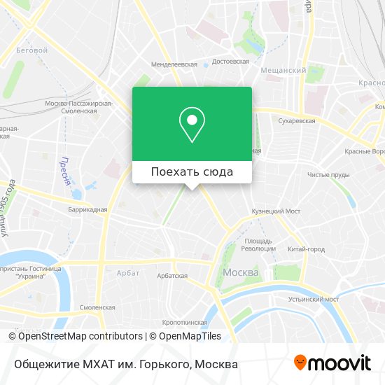 Карта Общежитие МХАТ им. Горького