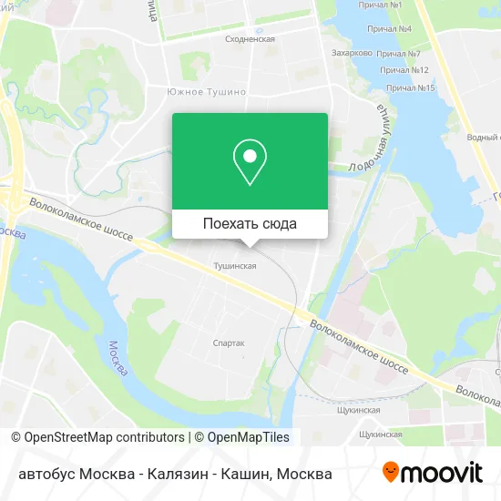 Карта автобус Москва - Калязин - Кашин