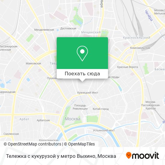 Карта Тележка с кукурузой у метро Выхино