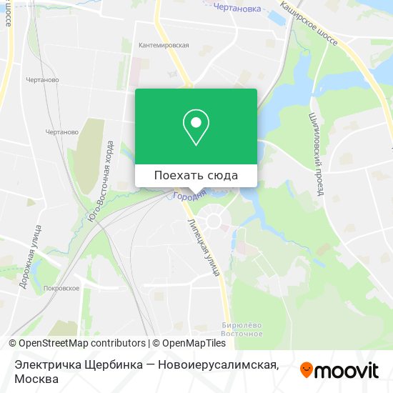 Карта Электричка Щербинка — Новоиерусалимская