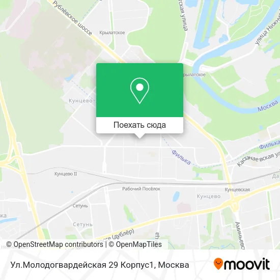 Карта Ул.Молодогвардейская 29 Корпус1