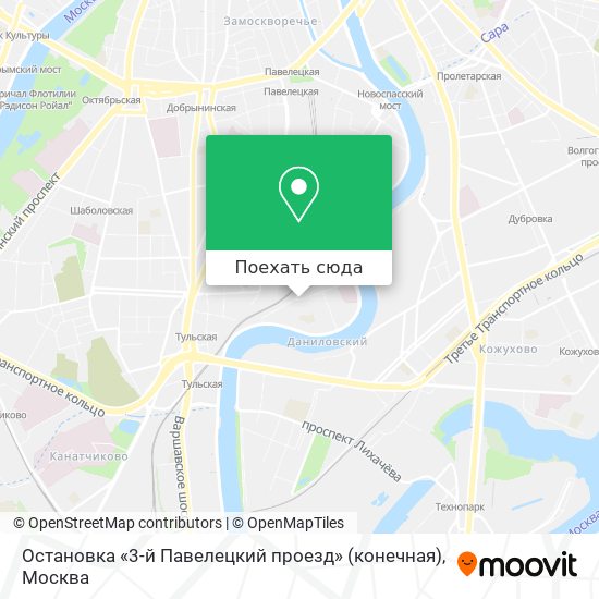 Карта Остановка «3-й Павелецкий проезд» (конечная)