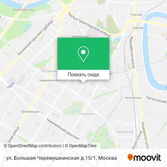 Карта ул. Большая Черемушкинская д.15 / 1
