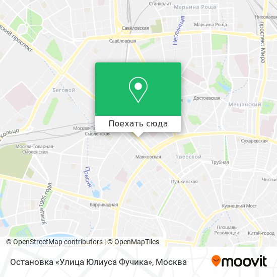 Карта Остановка «Улица Юлиуса Фучика»