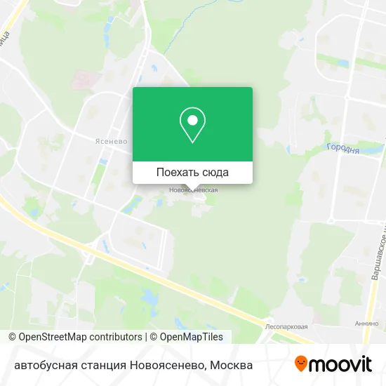 Карта автобусная станция Новоясенево