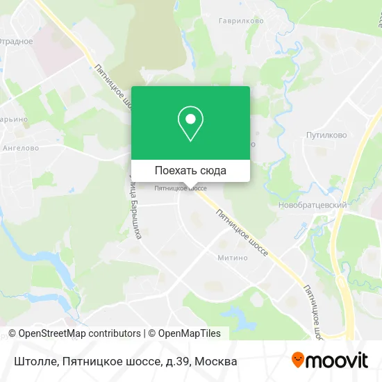 Карта Штолле, Пятницкое шоссе, д.39