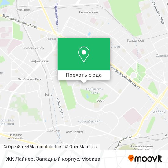 Карта ЖК Лайнер. Западный корпус