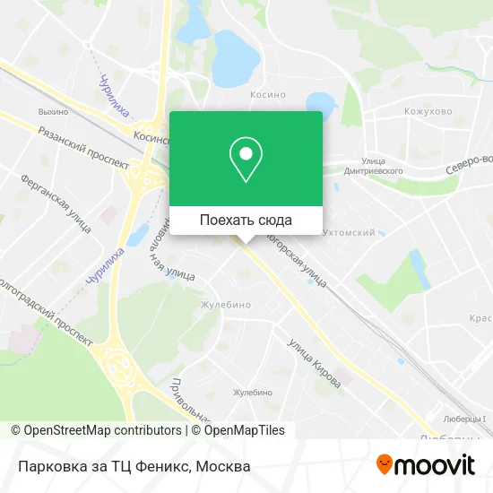 Карта Парковка за ТЦ Феникс