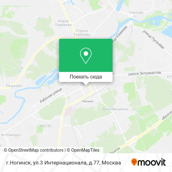 Карта г.Ногинск, ул.3 Интернационала, д.77