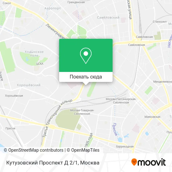Карта Кутузовский Проспект Д 2/1