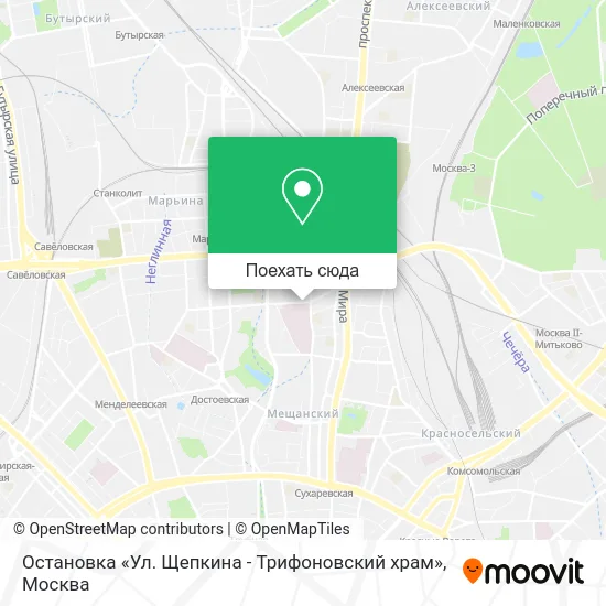 Карта Остановка «Ул. Щепкина - Трифоновский храм»