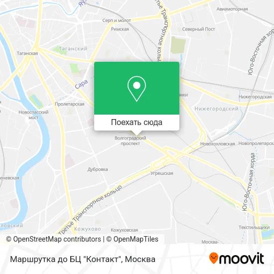 Карта Маршрутка до БЦ "Контакт"