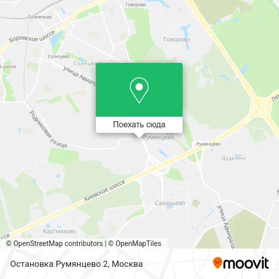 Карта Остановка Румянцево 2