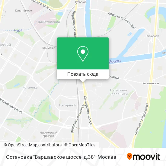 Карта Остановка "Варшавское шоссе, д.38"