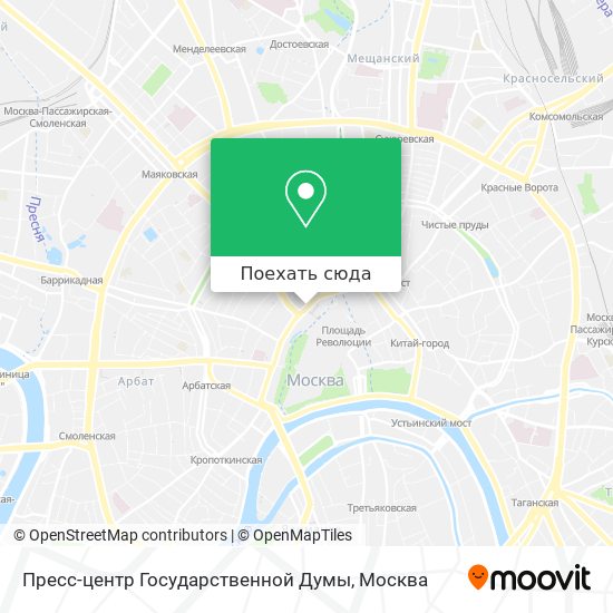 Карта Пресс-центр Государственной Думы