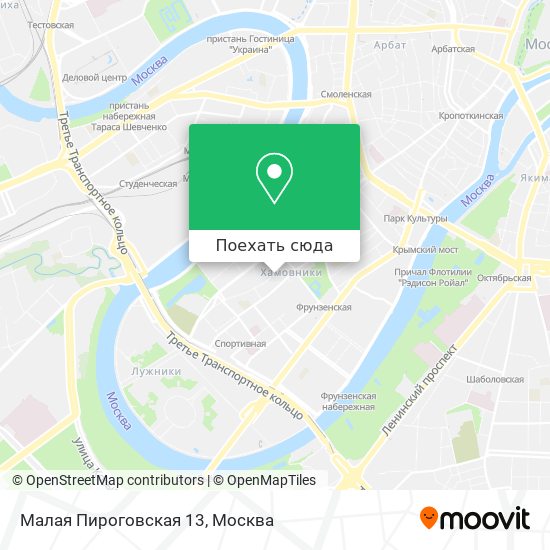 Карта Малая Пироговская 13