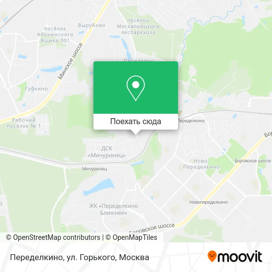 Карта Переделкино, ул. Горького