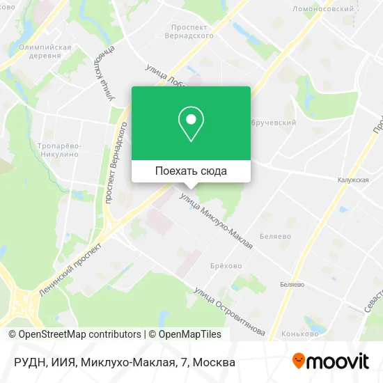 Карта РУДН, ИИЯ, Миклухо-Маклая, 7