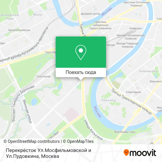 Карта Перекрёсток Ул.Мосфильмовской и Ул.Пудовкина