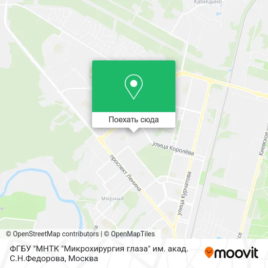 Карта ФГБУ "МНТК "Микрохирургия глаза" им. акад. С.Н.Федорова