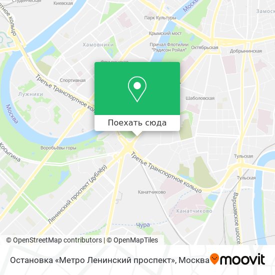 Карта Остановка «Метро Ленинский проспект»