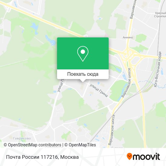 Карта Почта России 117216