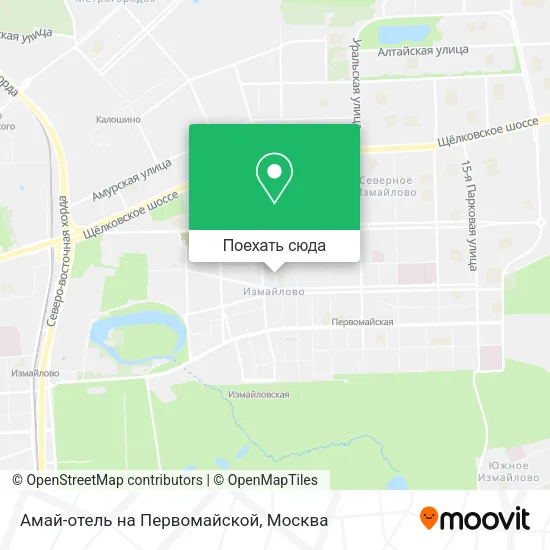 Карта Амай-отель на Первомайской