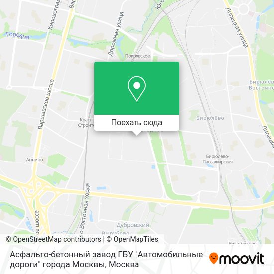 Карта Асфальто-бетонный завод ГБУ "Автомобильные дороги" города Москвы
